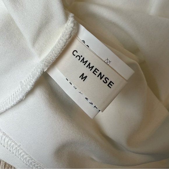 Commense Ivory Two Piece Set Long Sleeve Ruched Top + Pleated Skort Skirt Med - Picture 8 of 12